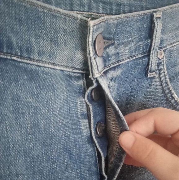 Citizens of Humanity Relaxed Fit Button Fly Cropped Denim Jeans Size 28 - Picture 4 of 7